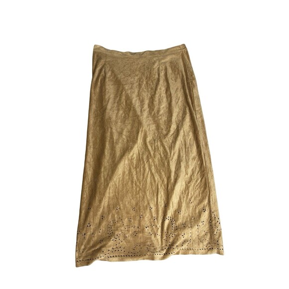Avenue Dresses & Skirts - Vintage Avenue Suede Long  Skirt Fall Cut out detail Women size 14 / 16